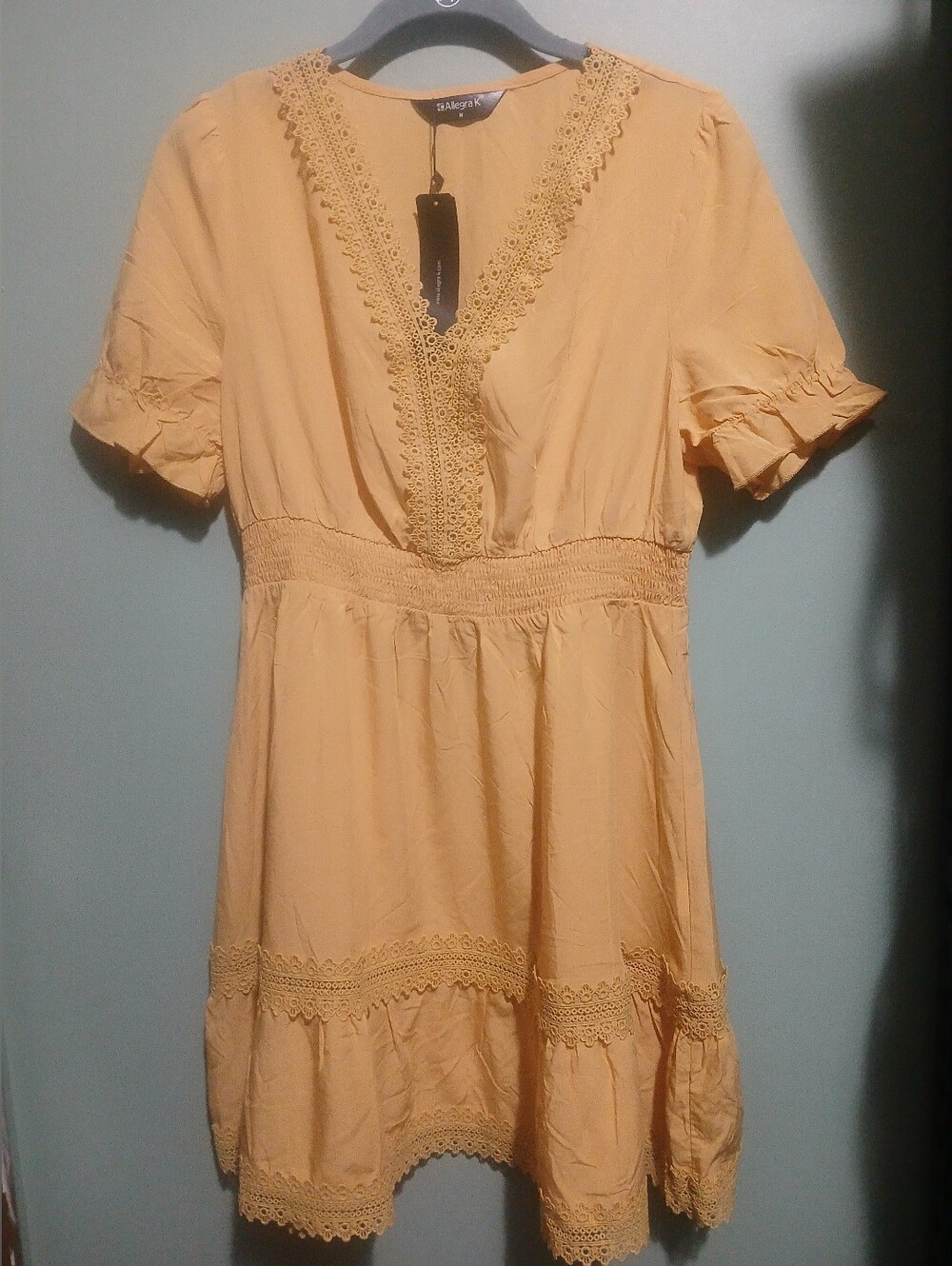 NWT Allegra K Yellow Mini Dress